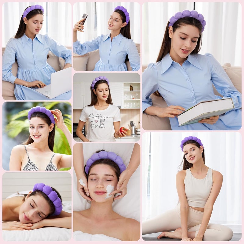 Ztomine Store Headbands for Women - Spa Headband and Wristband Set - Headband for Washing Face,Facial Mask,Makeup and Skin Care - Image 4